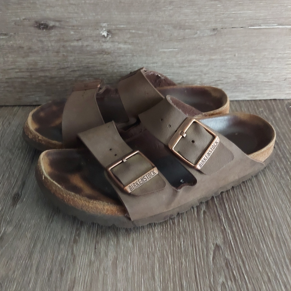 Birkenstock Brown Double Buckle Leather Sandals